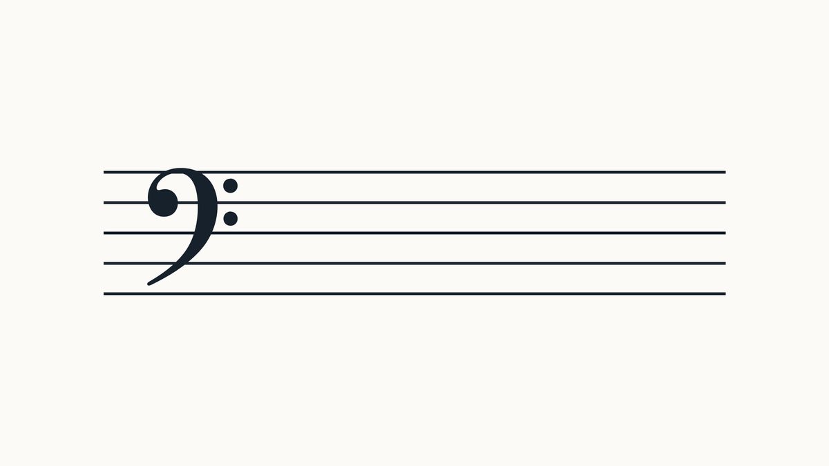 Bass clef on a five-line staff with no sharps or flats.