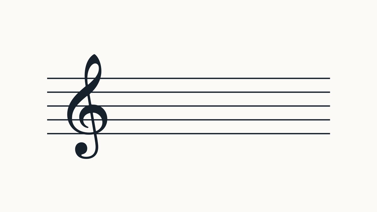 Treble clef on a five-line staff with no sharps or flats.